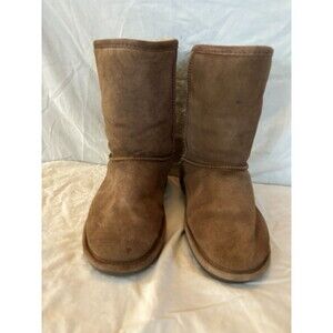 Bear paw Bianca Suede Sheerling Boot Mid Calf Metal Details Size 7